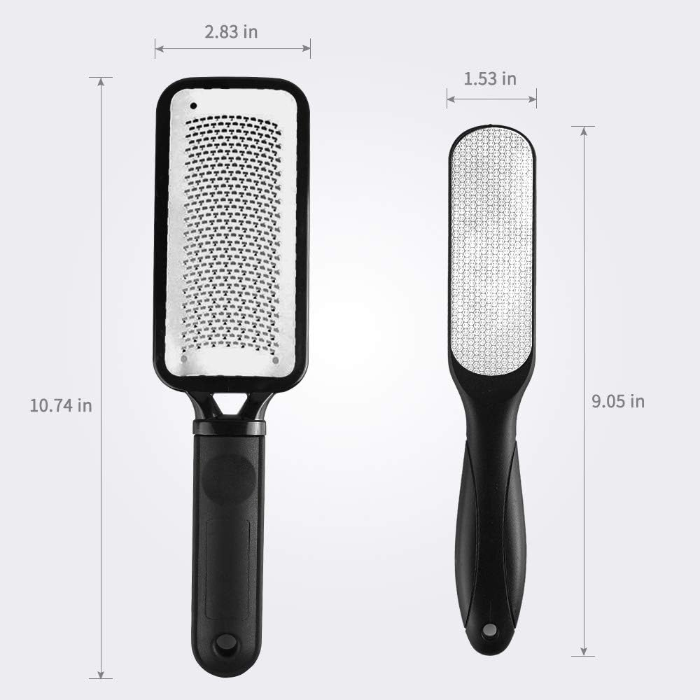 Foot Files Callus Remover, 2 Pcs Stainless Steel Foot Rasp and Dual Sided Foot File Professional Pedicure Tools Premium Foot Scrubber image number 1