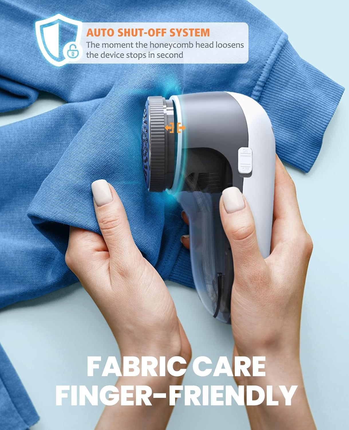 POPCHOSE Fabric Shaver, Lint Remover for Clothes, Electric Lint Shaver with 6-Leaf Blades, Sweater Shavers to Remove Pilling for Clothing, Couch, Furniture, Fuzz, Lint Ball, Pillings, USB Rechargeable image number 6