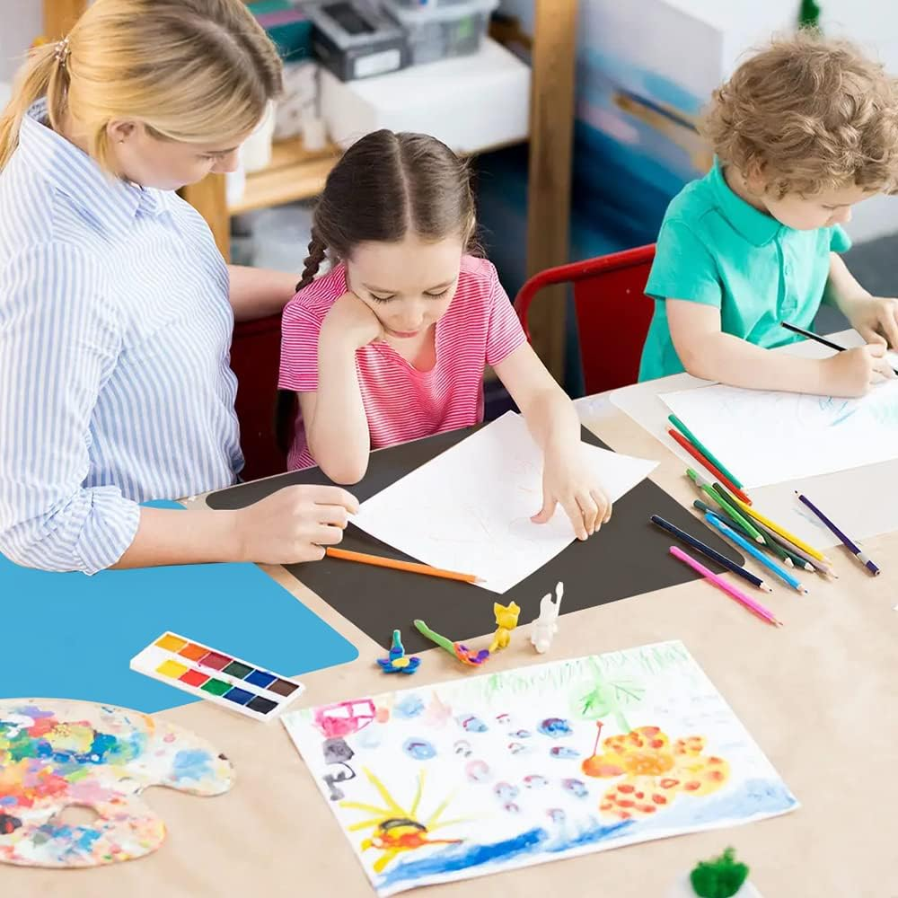 Silicone Mats 2 Pack Large Nonstick Silicone Sheet for Resin Jewelry Casting DIY Art Nail Painting Multipurpose Table Protector Placemat, 15.75" X 11.81" - Milk White  Black image number 4