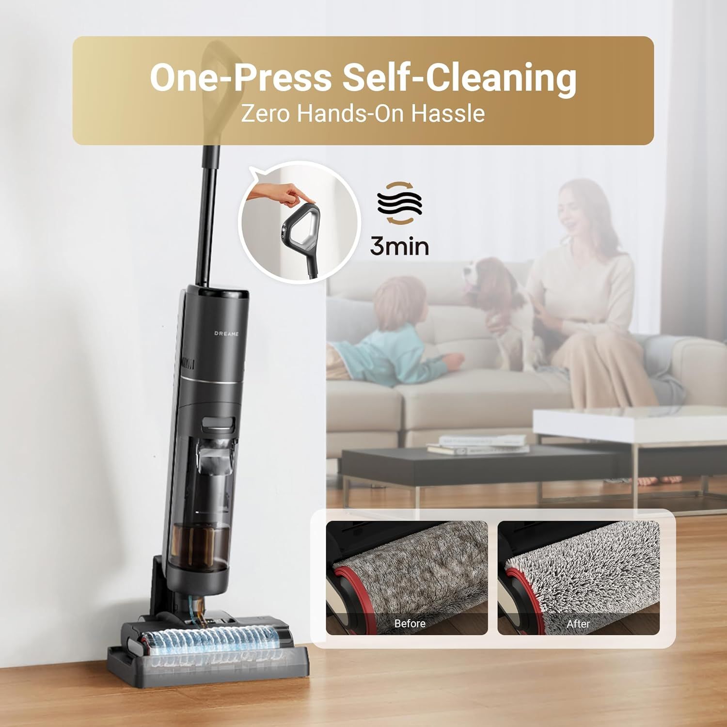 Dreame G10 Wet Dry Vacuum Cleaner, Cordless Vacuum Mop All in One with Auto Self-Cleaning, up to 30 Mins Runtime, Cordless Floor Cleaner Machine for Hard Floors, Edge Cleaning Wet Dry Vacuum image number 2