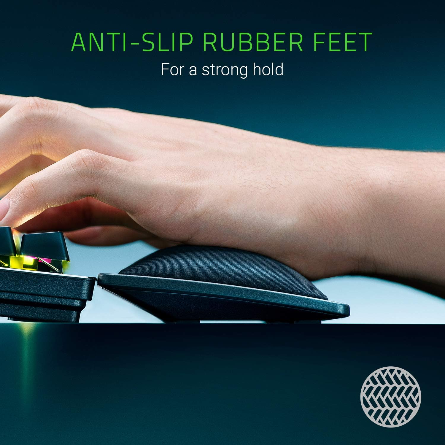 Razer Ergonomic Wrist Rest Pro for Full-Sized Keyboards: Cooling Gel Infused - Anti-Slip Rubber Base - Angled Incline - Classic Black image number 6