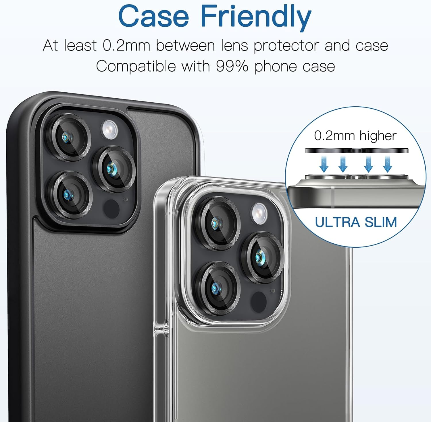 Giftorld Camera Lens Protector for Iphone 16 Pro/16 Pro Max,Aviation Aluminum 3D Ring,9H Tempered Glass,360 Degree Protection,Hd Clarity,4 Layers Unique Design,Full Coverage. (Black) image number 1