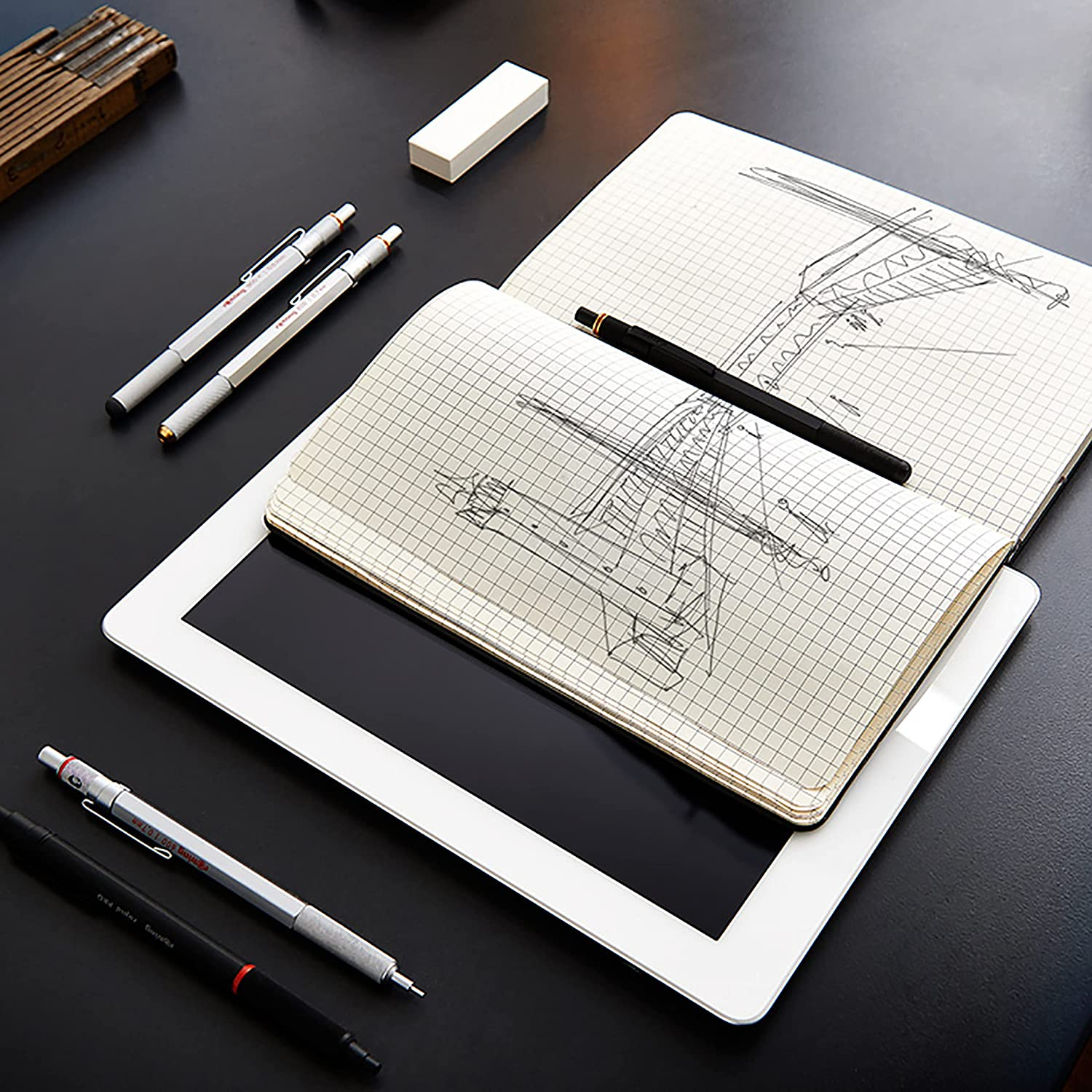 Rotring 800+ Mechanical Pencil and Touchscreen Stylus, 0.7 Mm, Black image number 1