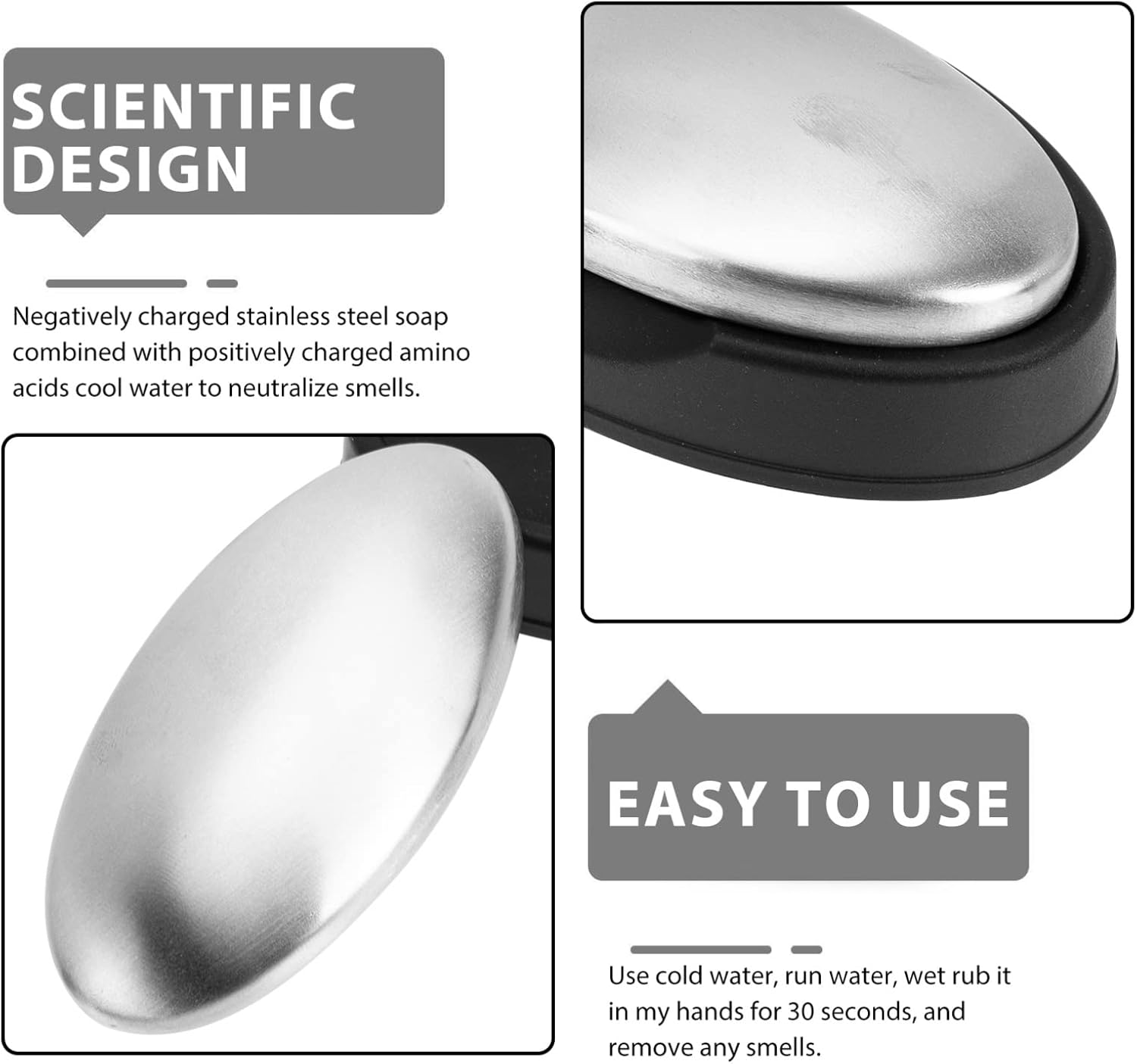 Healvian 2Pcs Stainless Steel Soap Hand Remover Cleaner Tool image number 6