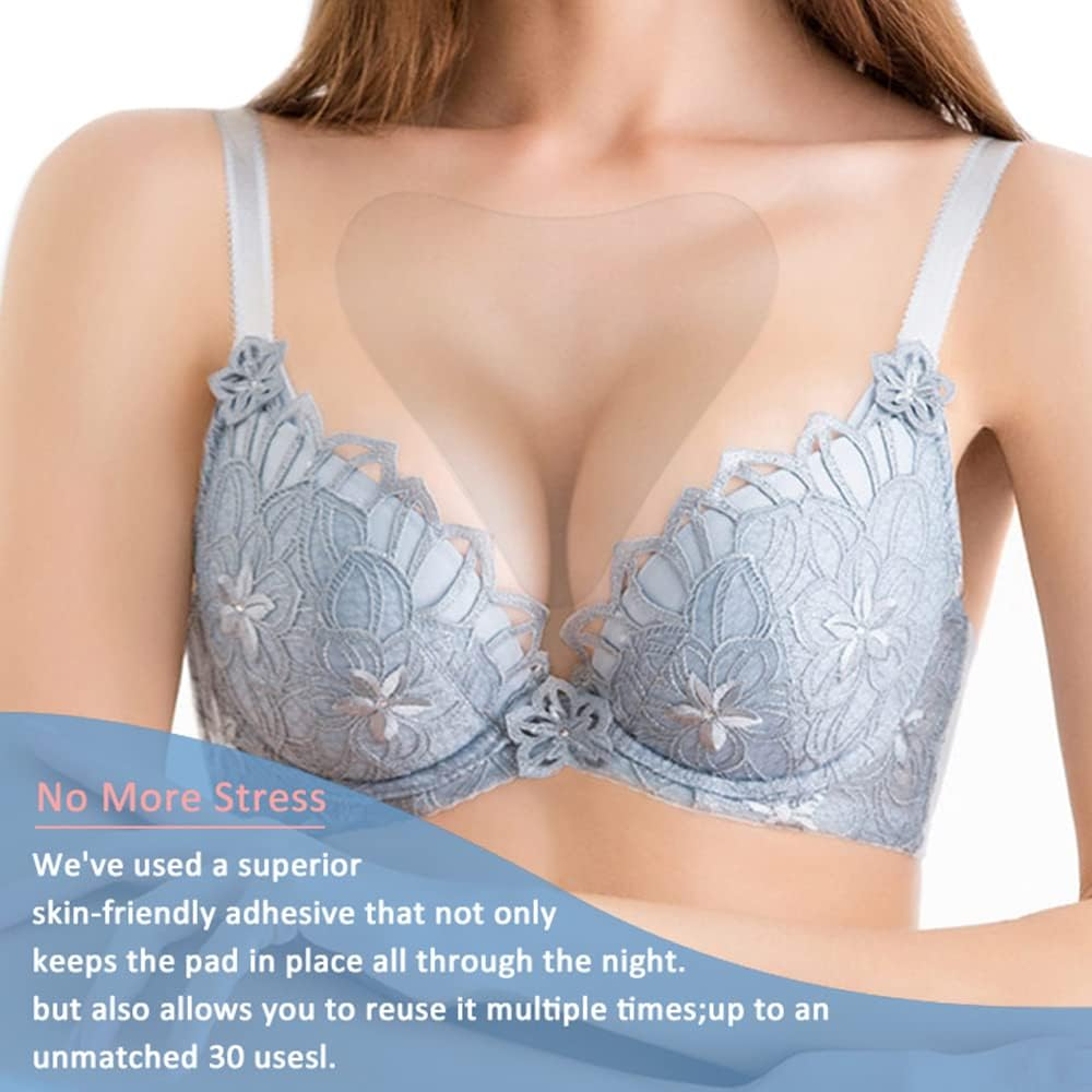 3X Women Chest Silicone Reusable Pads Ladies Female Transparent Anti-Wrinkle image number 1