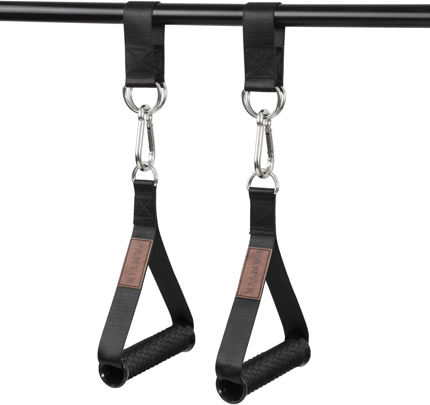 PANTIK Pair of Outdoor Hanging Straps with Carabiner Holds 150Kg/ 330Lbs Straps Hanging Kit Hooks for Camping, Door Bar, Gym Bar, Pull-Up Bar Exercise Equipment Attachments