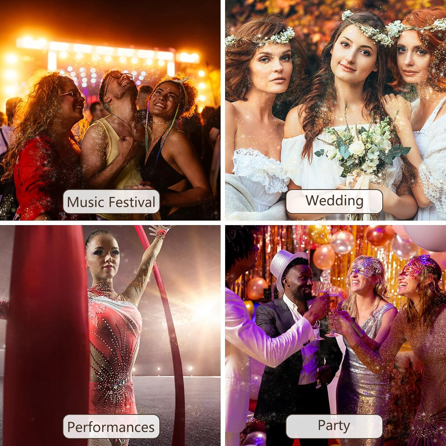 Body Glitter Spray,Quick Dry Face Glitter Gel,Body Shimmer Painted Stage Makeup Highlight for Face Neck and Shoulder Body Glitter image number 1