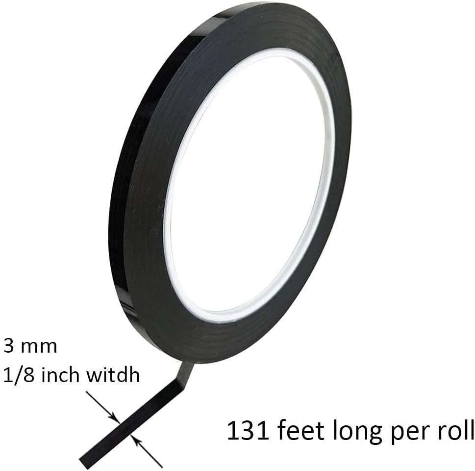 10 Rolls 1/8" Whiteboard Tape 6 Colors Pinstripe Tape Self-Adhesive Dry Erase Board Art Tapes, 131 Feet per Roll image number 5