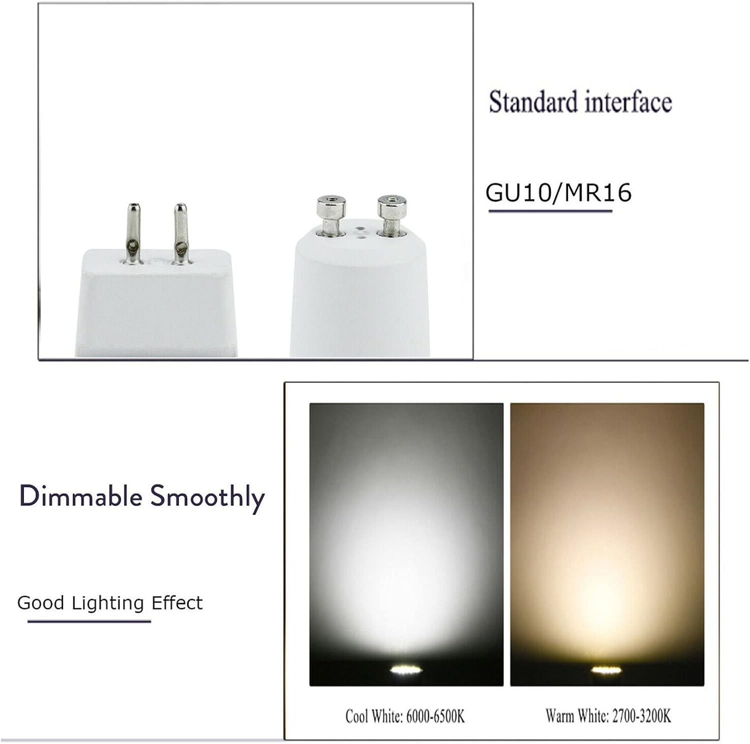 180 Degree Wide Beam Dimmable LED Spotlight Acrylic+Aluminum 10W GU10 MR16 220V&mdash;240V Bedroom Desk Lamp Bulb White Spotlight (6Pcs) - Cool White image number 3