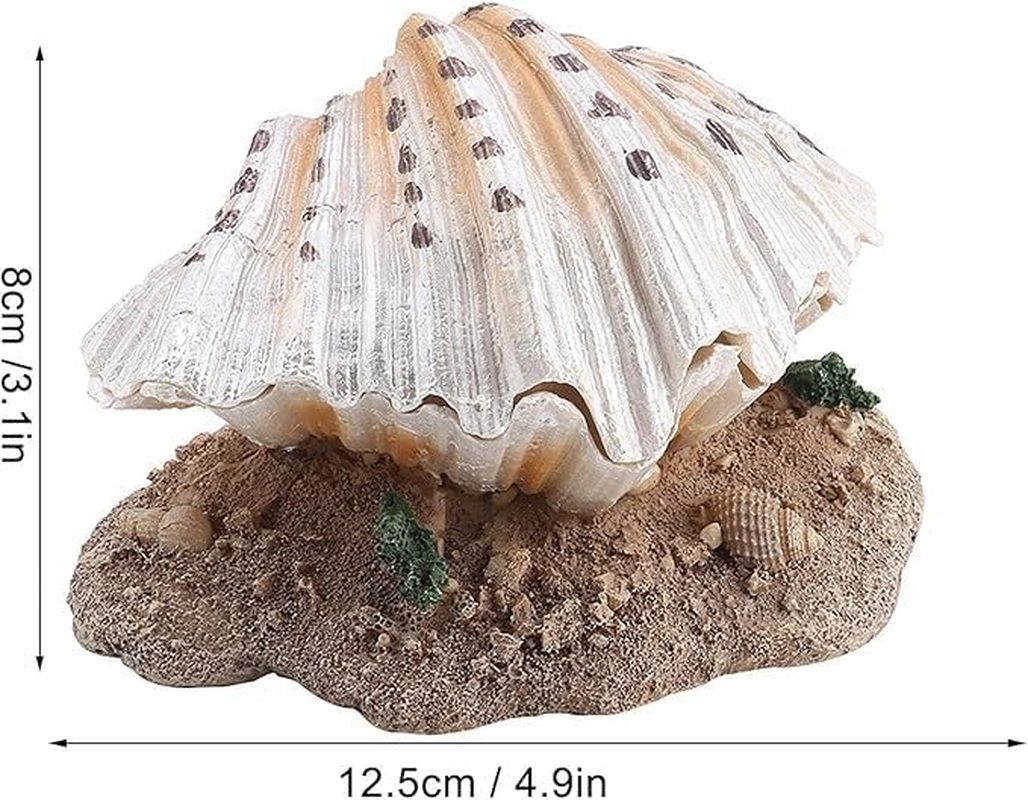 Ksngtixe 1 Pcs Shell Pearl Bubble Decor for Aquarium - Resin Coral Reef Ornament with Hiding Caves, Safe Shelter for Fish & Shrimp Breeding, Fish Tank Decoration image number 3