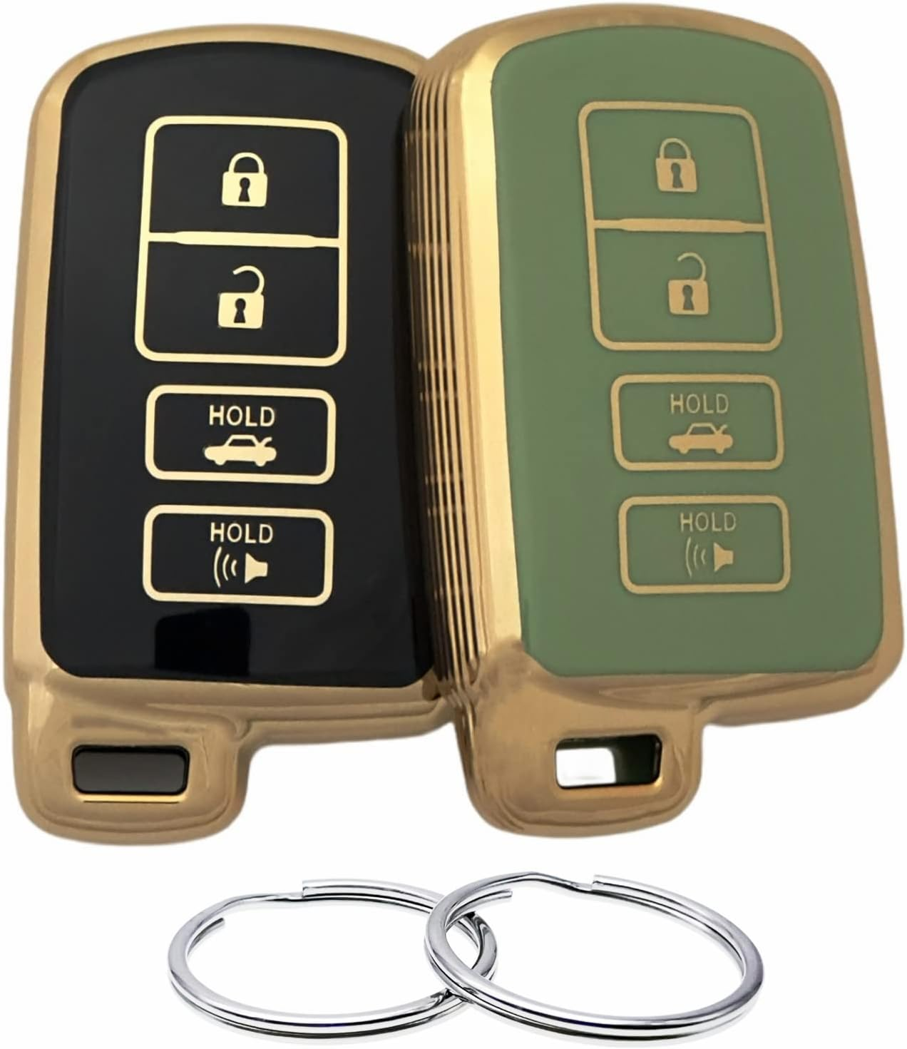 REPROTECTING TPU Key Fob Cover Compatible with 2012-2019 Toyota Avalon Camry Corolla Highlander RAV4 (Black/White) 7X4.5 image number 5