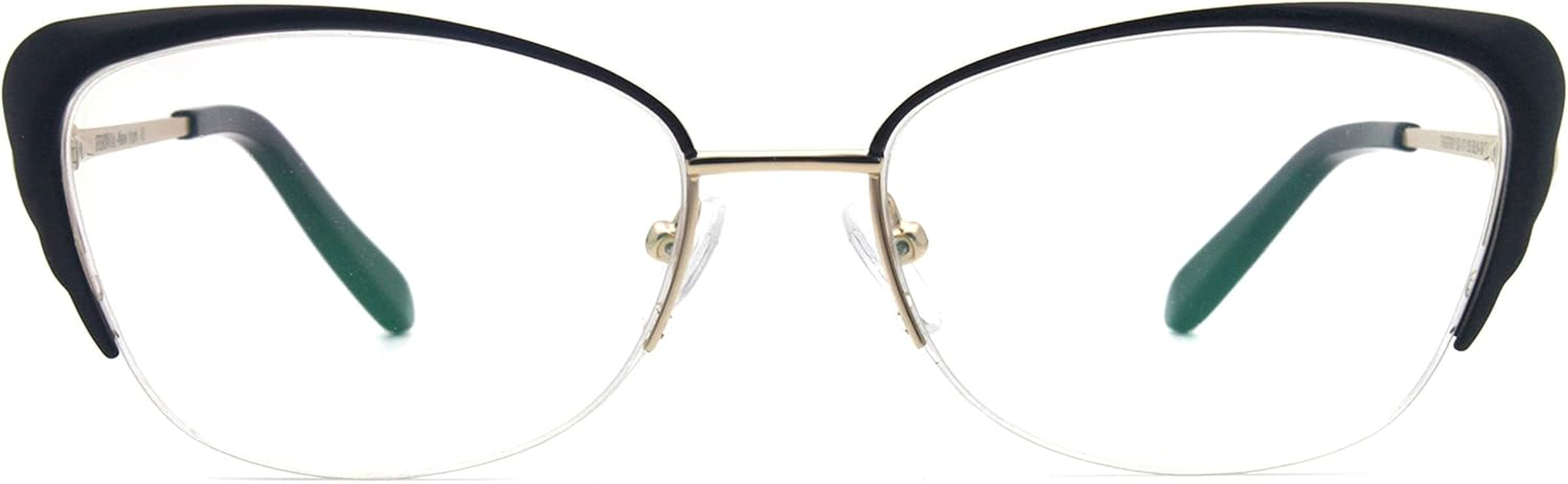 Women Glasses Stylish Half Frame with Rhinestone Cateye Eyeglasses image number 5