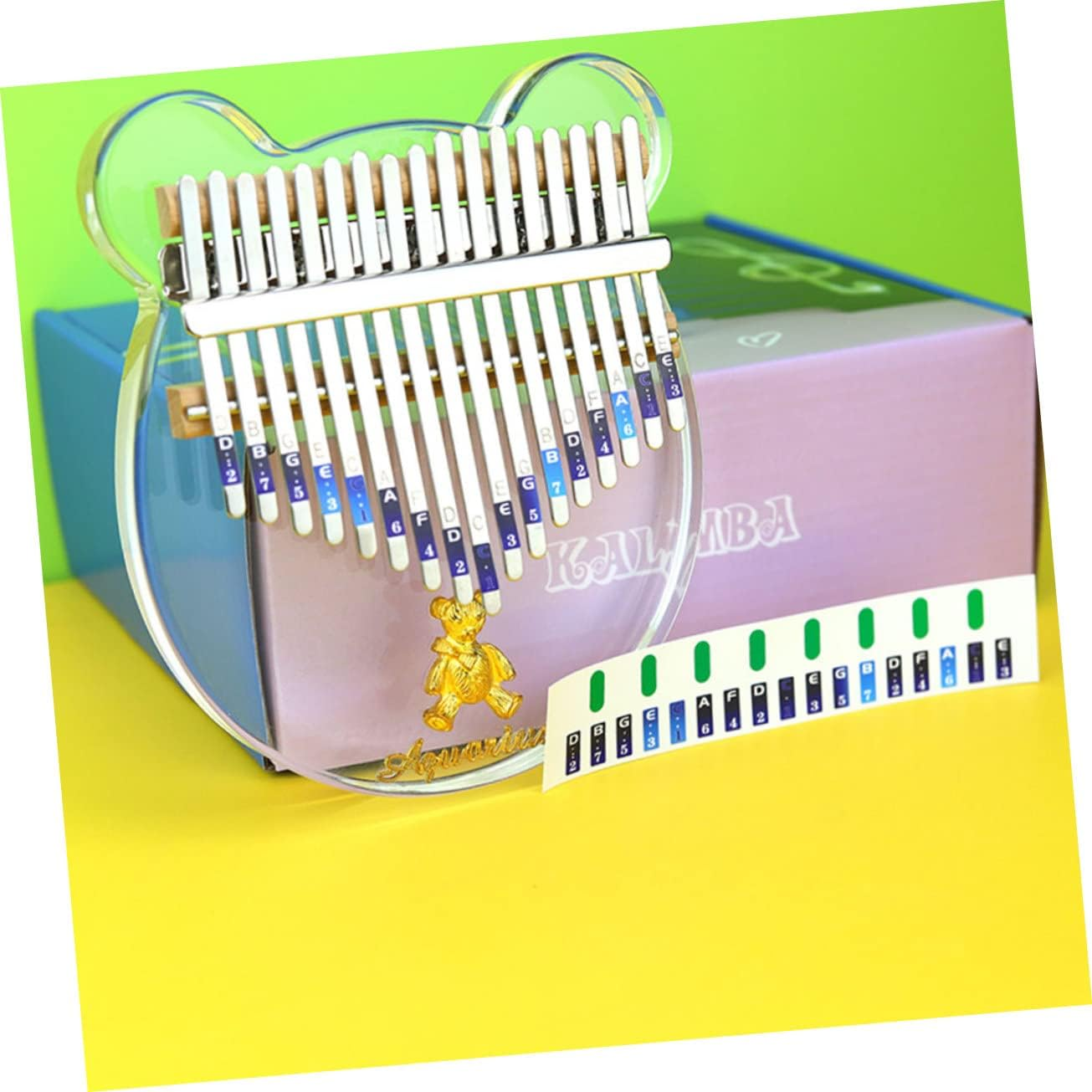 CORHAD 17 Keys Note Stickers Musical Scale Stickers for Thumb Piano Beginner Piano Stickers Supplies image number 2