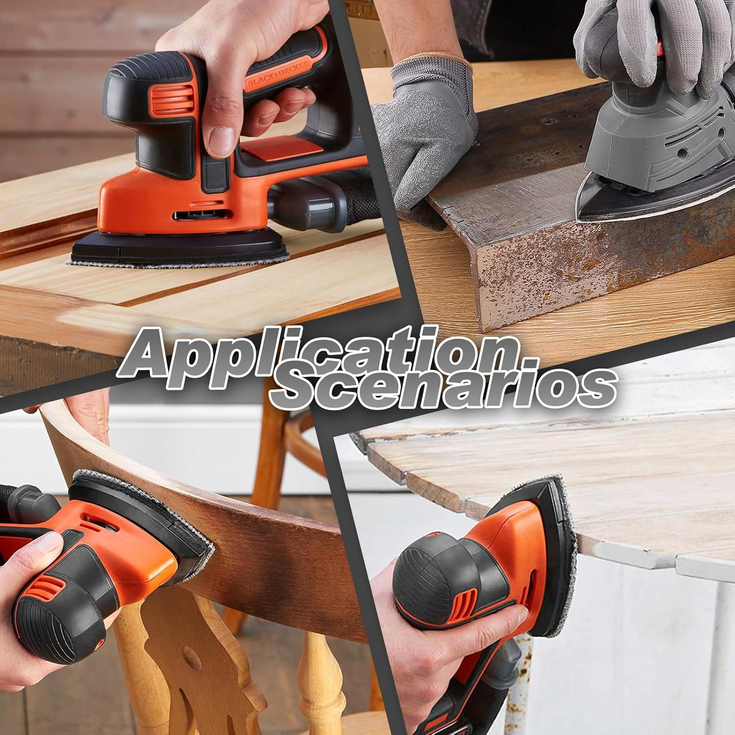 LOLOLE 50PCS Mouse Detail Sander Sandpaper, 40 Grit Aluminum Oxide Triangle Sanding Pads, 5 Holes, Compatible with Metal, Wood, Rubber, Artificial Stone, Glass, Leather, Other Materials image number 2