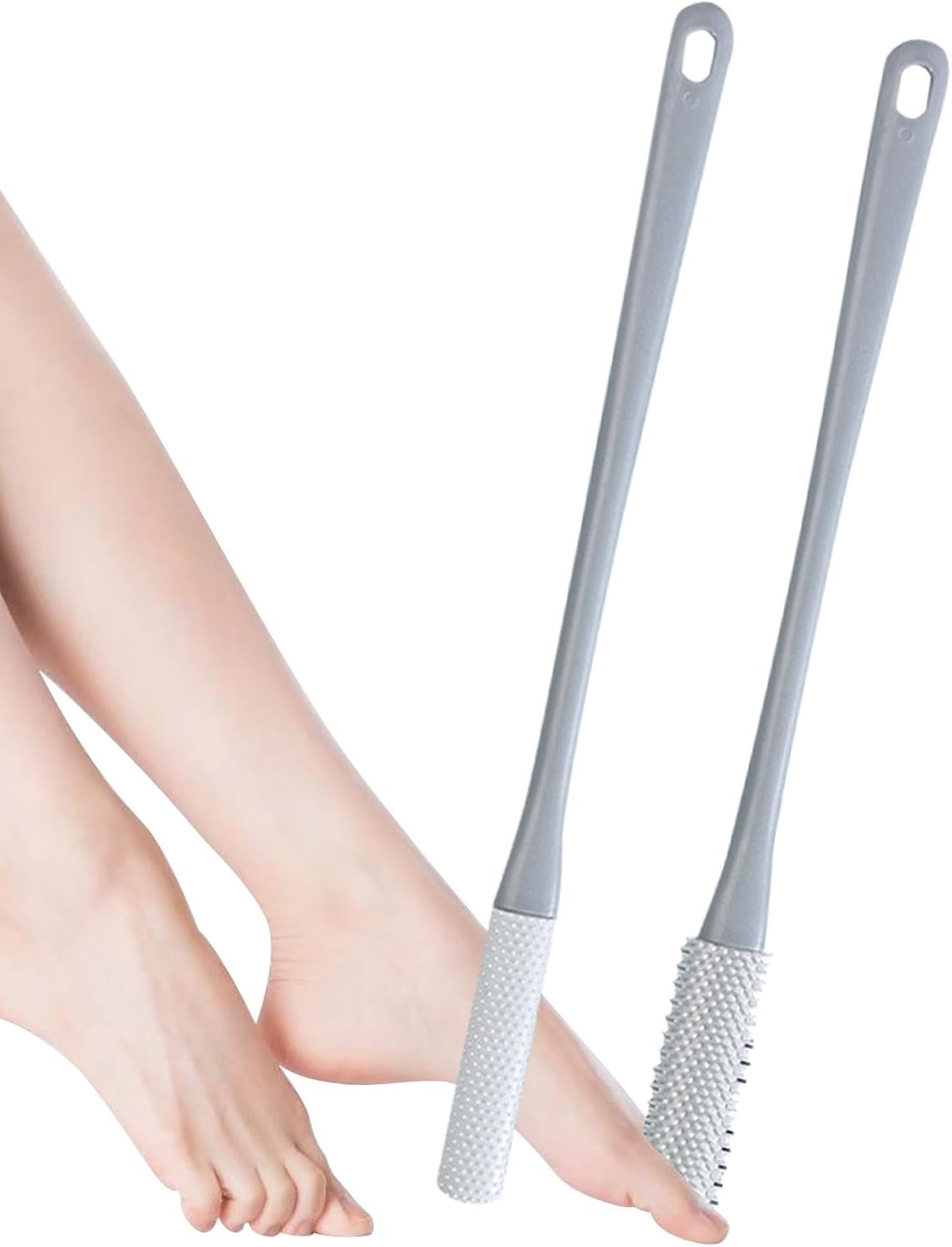 CARRORABI Toe Scrubber - 2-Piece Foot Scrubber for Toe Cleaning | Toe Lotion Applicator, Foot Towel Brush, Shower Foot Brush for Seniors, Elderly, Disabled Adults(Pink)