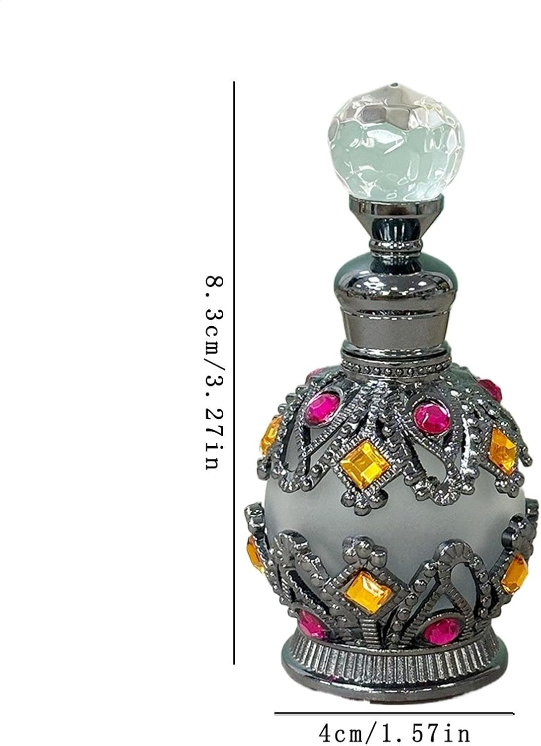 Zqkimzi Elegant Perfume Vial, Jeweled Perfume Atomizer, Fine Mist Bottle, Inlaid with Jewels, Atomizer Vials, Luxurious Decorative Storage Container for Women, Adults