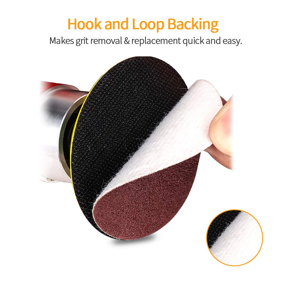 SPEEDWOX 100Pcs Sanding Discs 2 Inch Sandpaper 40 Grit Hook and Loop Sanding Discs for Drill Grinder Rotary Tools No Hole image number 6