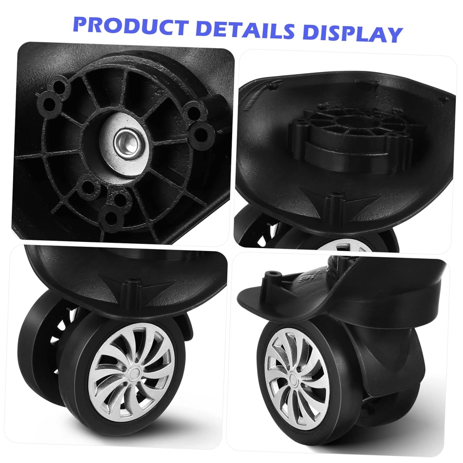 NOLITOY 4Pcs Swivel Wheels Replacement for Luggage Suitcase Durable Travel Bag Wheels Spare Parts for Smooth Mobility and Easy Installation image number 2