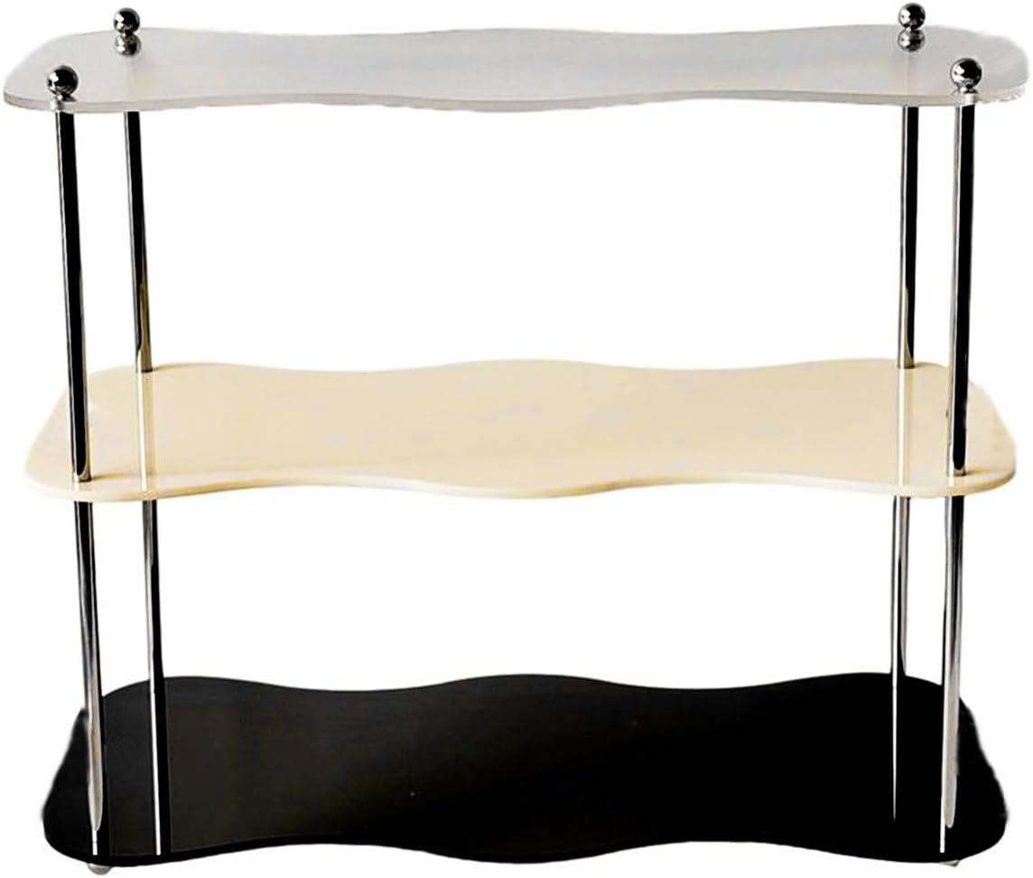 AIMALL Elegant Acrylic Desktop Storage Rack, Fashion Ins Style Water Cup and Perfume Holder, Removable Shelves, 15.75 X 5.91 X 12.6 Inch