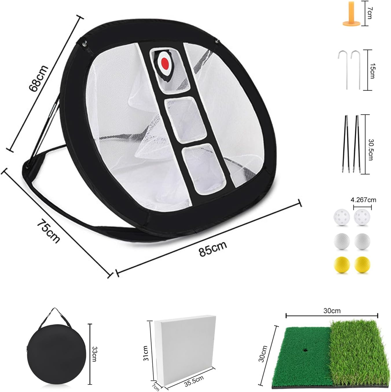 Golf Chipping Net with Sandbags - Stable Indoor/Outdoor Golf Practice Net for Backyard Accuracy and Swing Training, Portable Design, Parent-Child Activities image number 1