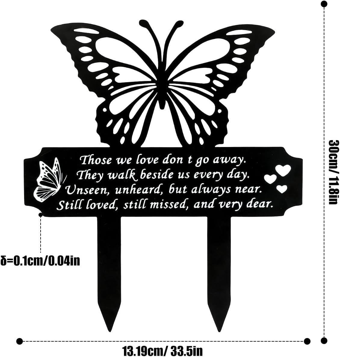Butterfly Grave Decorations, Mental Butterfly Memorial Stakes Double-Side Memorial Signs for Cemetery Grave Cemetery Decorations for Family Mom Dad Grandparents image number 6