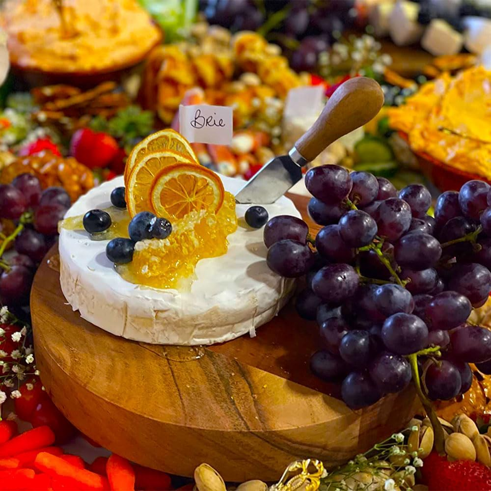 Charcuterie Board Accessories Set - Stainless Steel Spreader Knives with Wooden Handles, Mini Serving Tongs, Spoons & Forks for Parties, Weddings & Holidays (6Pc Knives + 15Pc Tools) image number 1