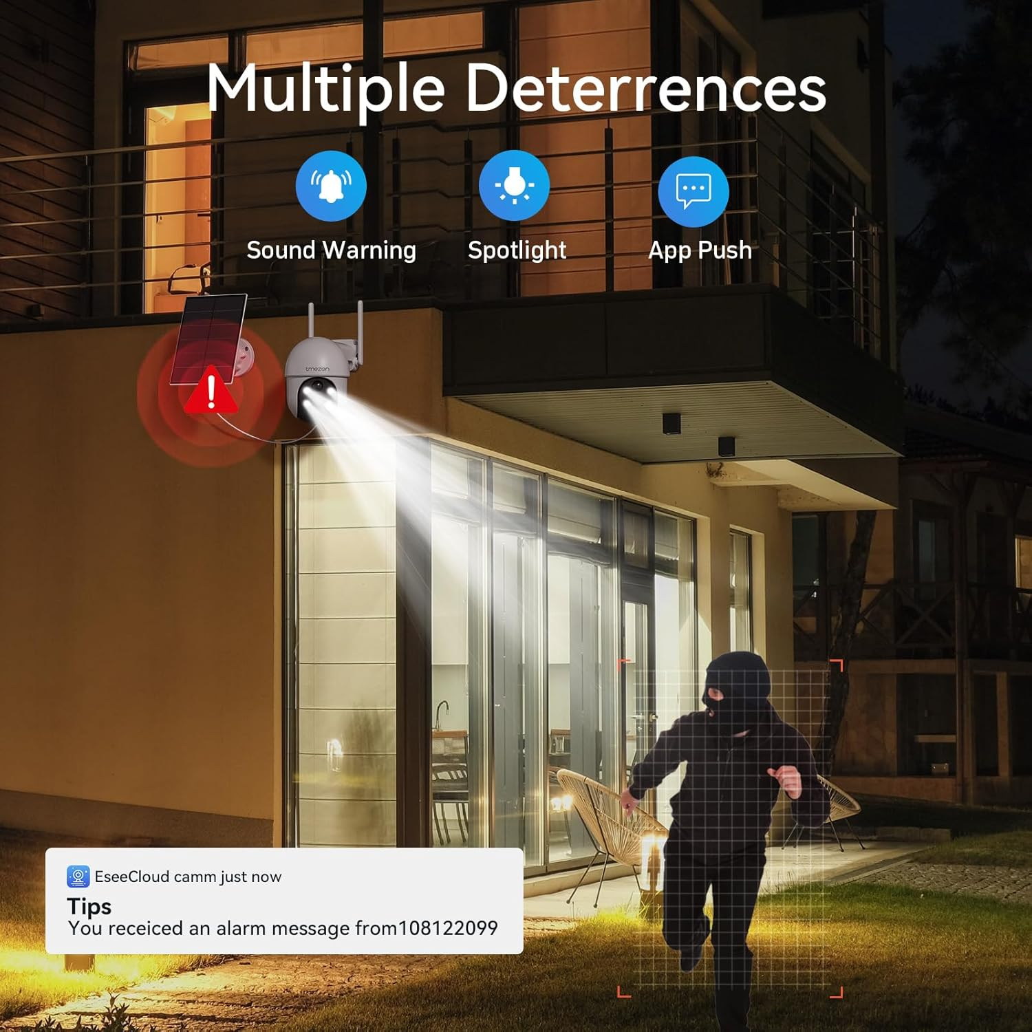 TMEZON 4MP Battery Operated Outdoor Security Camera Wireless Can Be Compatible with Base Stations MZ-E1-W300 Eseecloud APP - E1-Pro image number 2