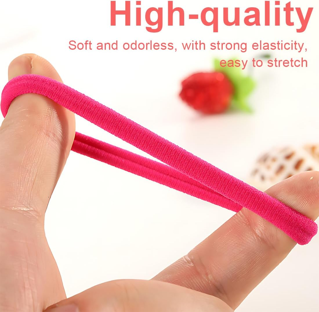 AEIOPRS Pack of 100 Women'S Hair Bobbles Thick Hair Braid Elastic Hair Bands Ponytail Hair Band Ponytail for Girls Men Women image number 5