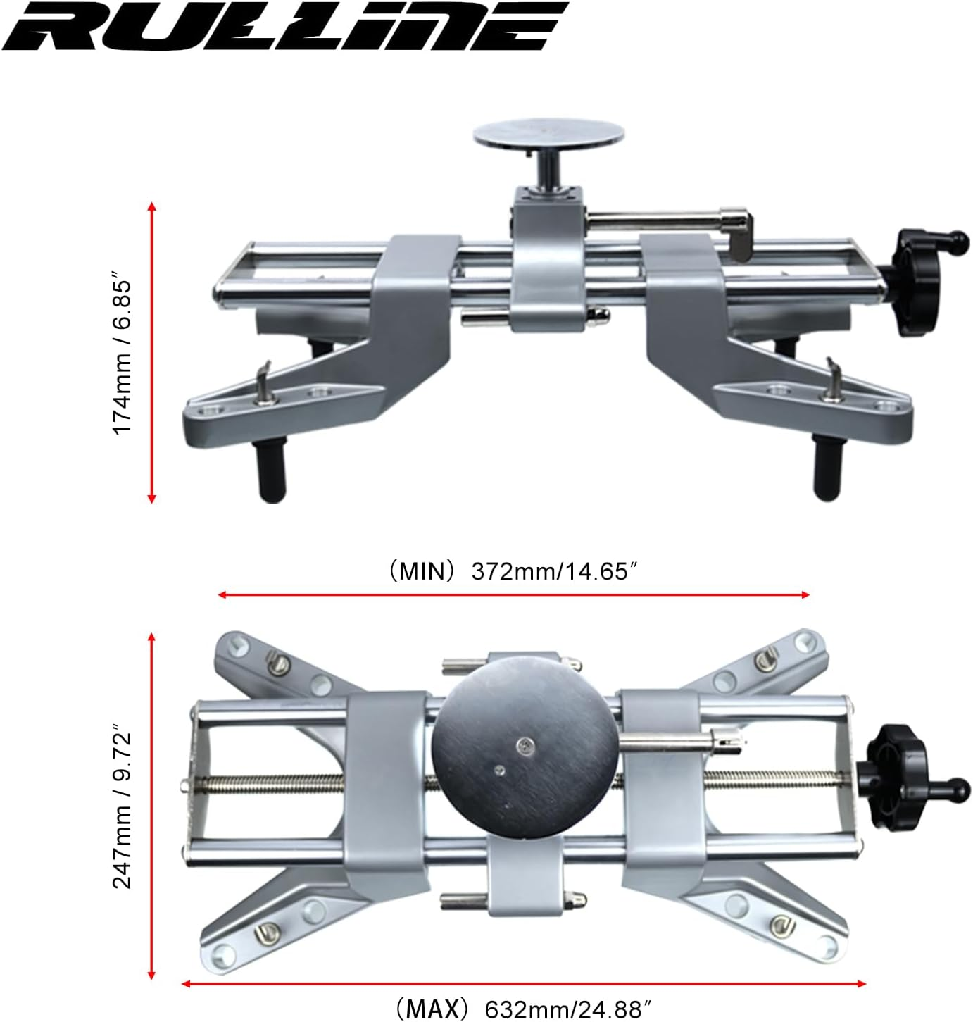 RULLINE Wheel Clamp & Magnetic Adapter 3PCS Wheel Alignment Tool for Precise Camber Caster Gauges Fits for 11-25" Rims Camber Alignment Tool Universal Tire Repair Tool
