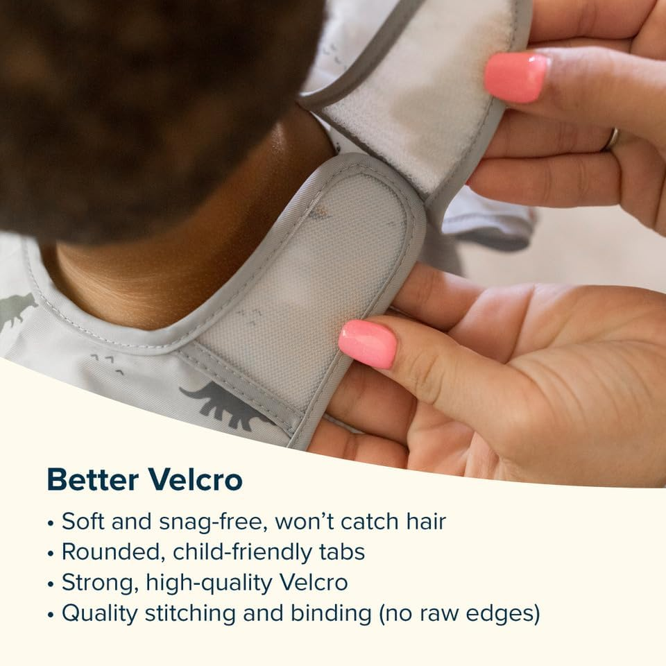 Tiny Twinkle Mess Proof Baby Bib, 2 Pack Full Sleeve Bib Outfit, Waterproof Bibs for Toddlers, Machine Washable, Tug Proof, Baby Smock for Eating, Long Sleeve image number 4