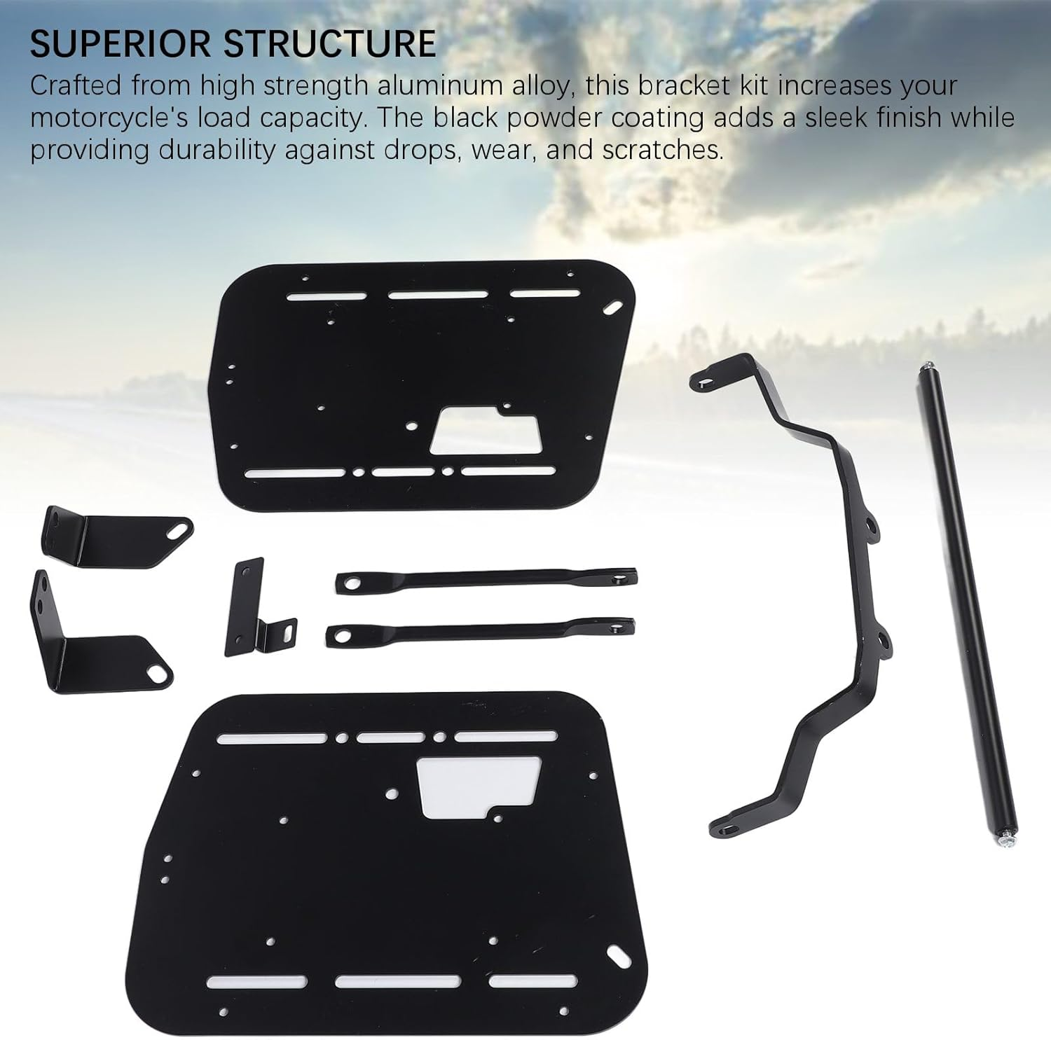 Motorcycle Side Case Mounting Rack, Heavy Duty Aluminum Alloy Side Saddlebag Rack Bracket Kit for 18L 28L 35L 38L Side Cases, Quick Release Mechanism, 61 Pcs Accessories image number 3
