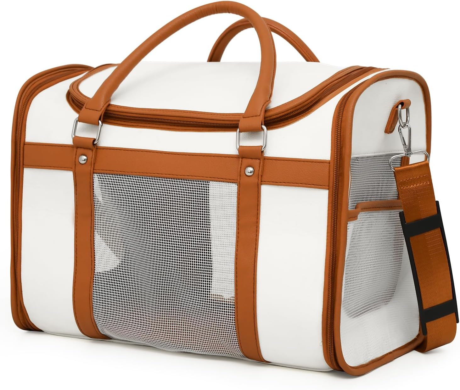 Lilliella Cat Carrier, Medium, Ivory, Airline Approved, Breathable, Collapsible, Lightweight, Modern Style, Perfect for Travel image number 2