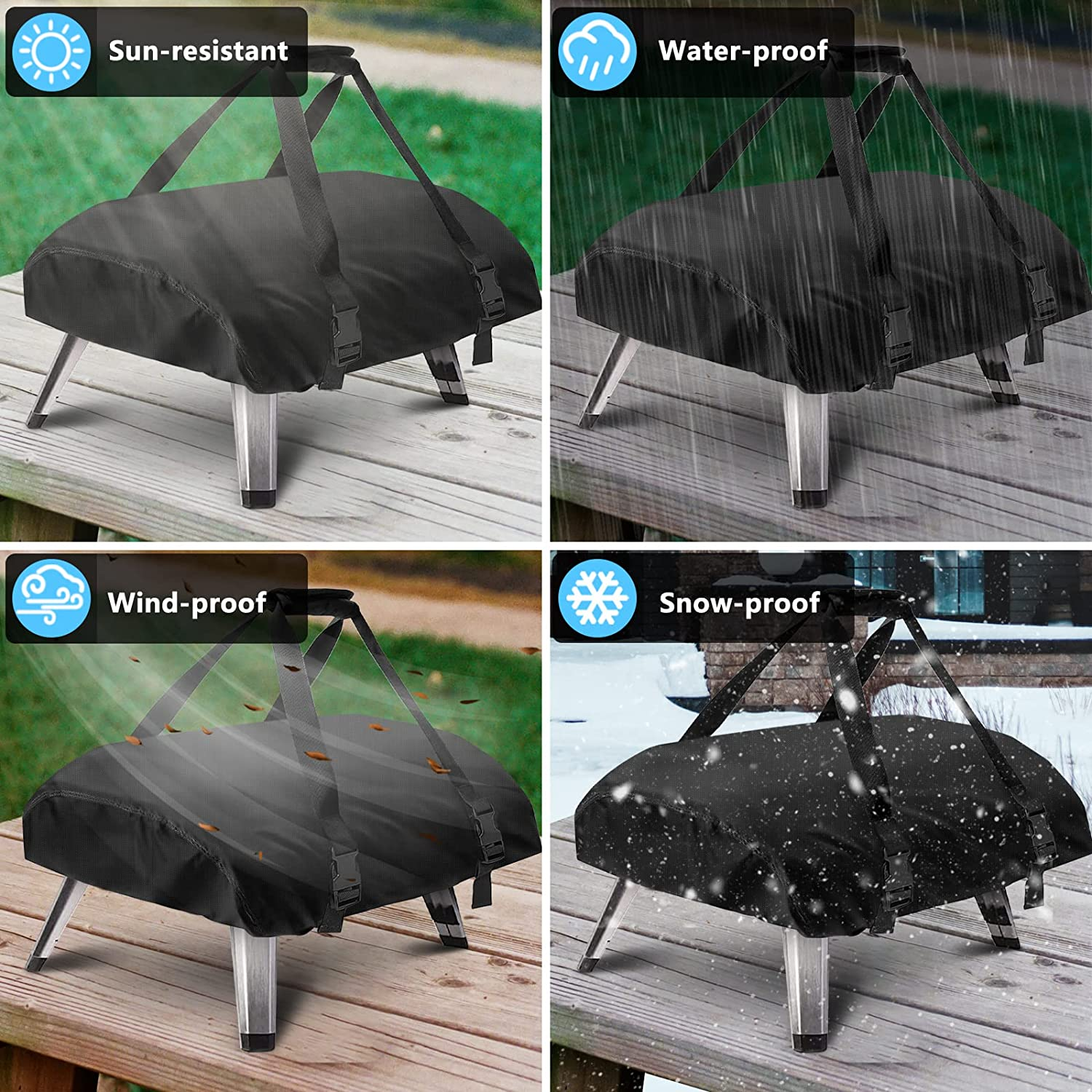 Carry Cover for Ooni Koda 12 Gas Pizza Oven, Kovshuiwe Outdoor Pizza Oven, Waterproof 600D Oxford Fabric, Pizza Oven Cover Accessories (25.2"X16.5"X6.7") image number 5