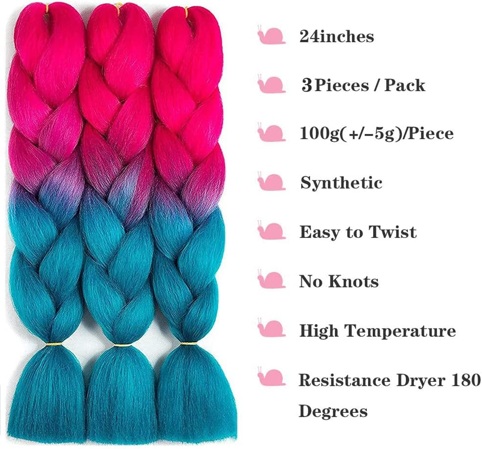 Kanekalon Jumbo Braiding Hair Extensions High Temperature Fiber Crochet Twist Braids 24Inch 3Pcs/Lot (B41)
