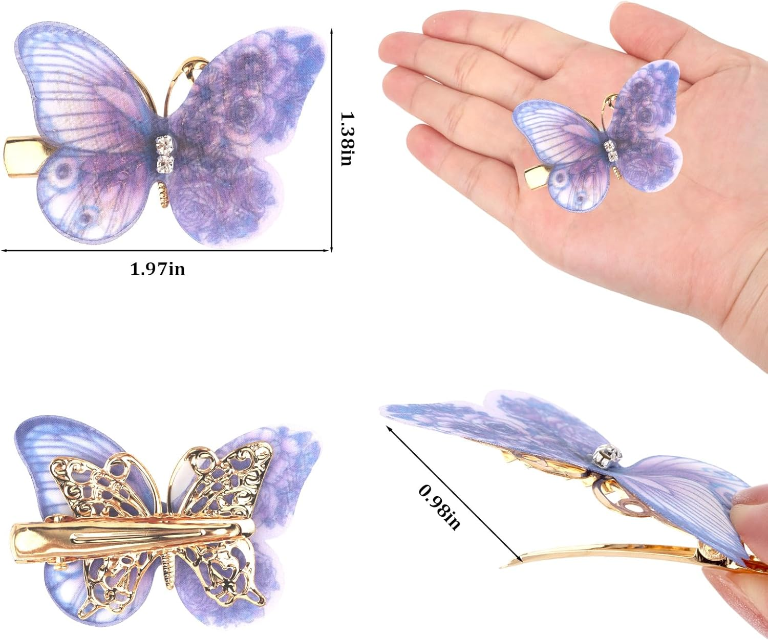 Srotmirw Women'S Hair Clips, Pack of 12 Butterfly Hair Clips for Women and Girls in Everyday Use