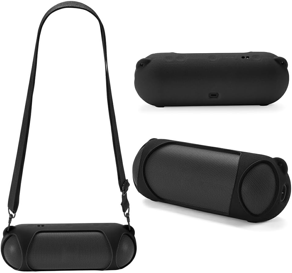 SUIOPPYUW Portable Case B Pill 2024 Speaker Case Soft with EATS Scratch-Proof Silicone Case B 2024 Shock-Proof Speaker Case, Black image number 2