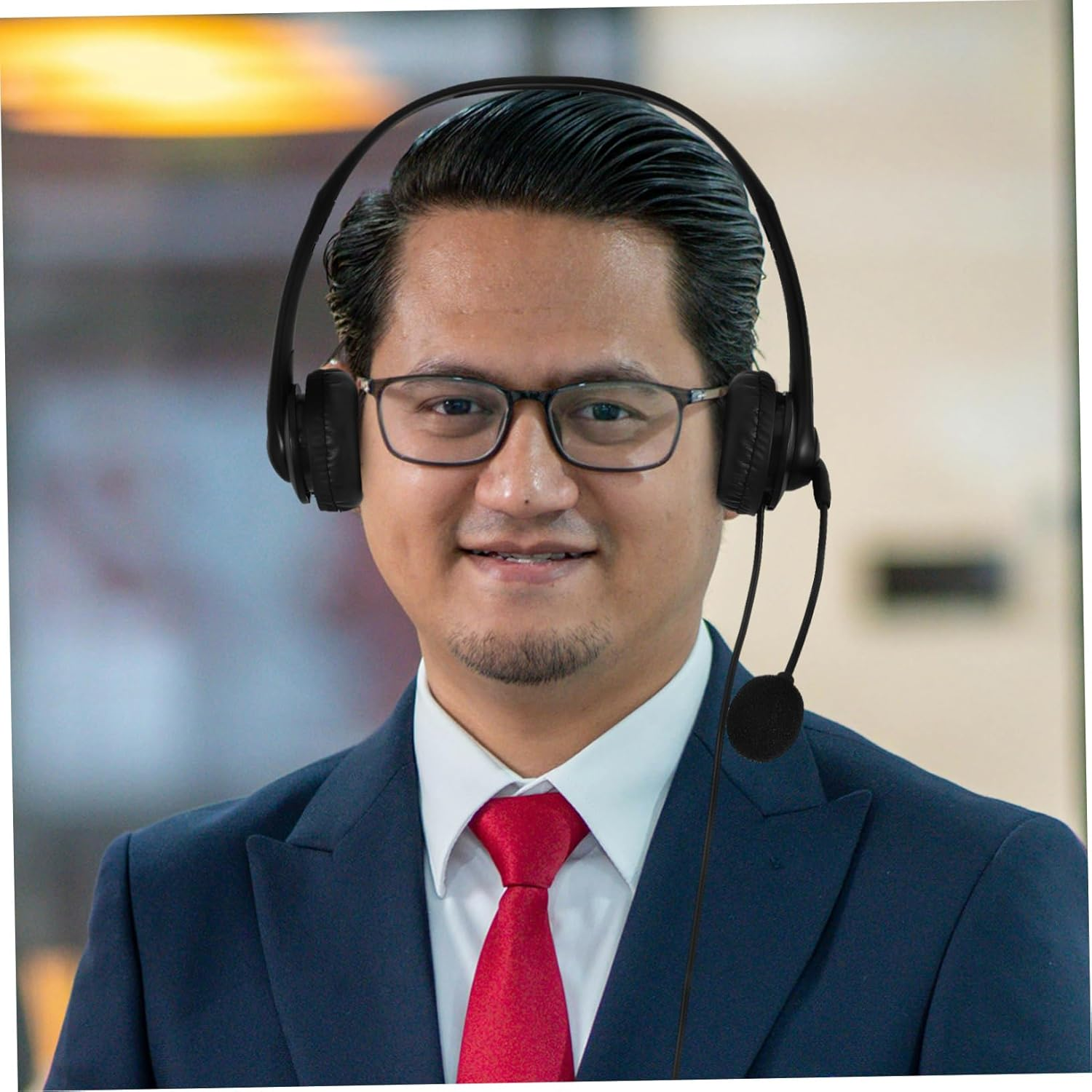 KALLORY Noise Canceling Headphones for Office Lightweight Design for Computer Use and Online Classes Microphone for Calls image number 5