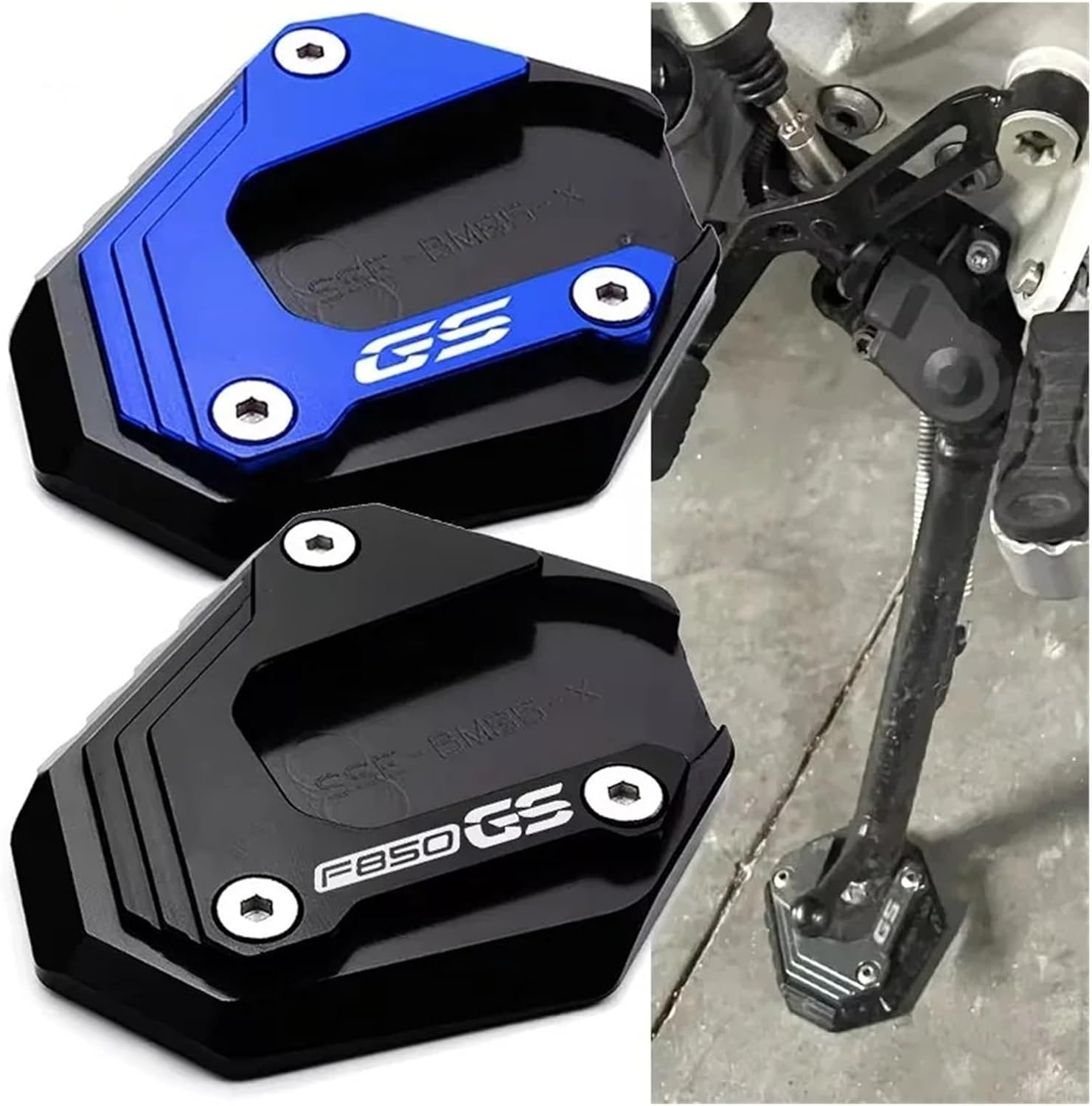 Jiningxinxin F850GS F750GS F800GS F900GS ADV Kickstand Motorcycle Side Stand Extension for GS Adventure(Red-Gs) image number 3