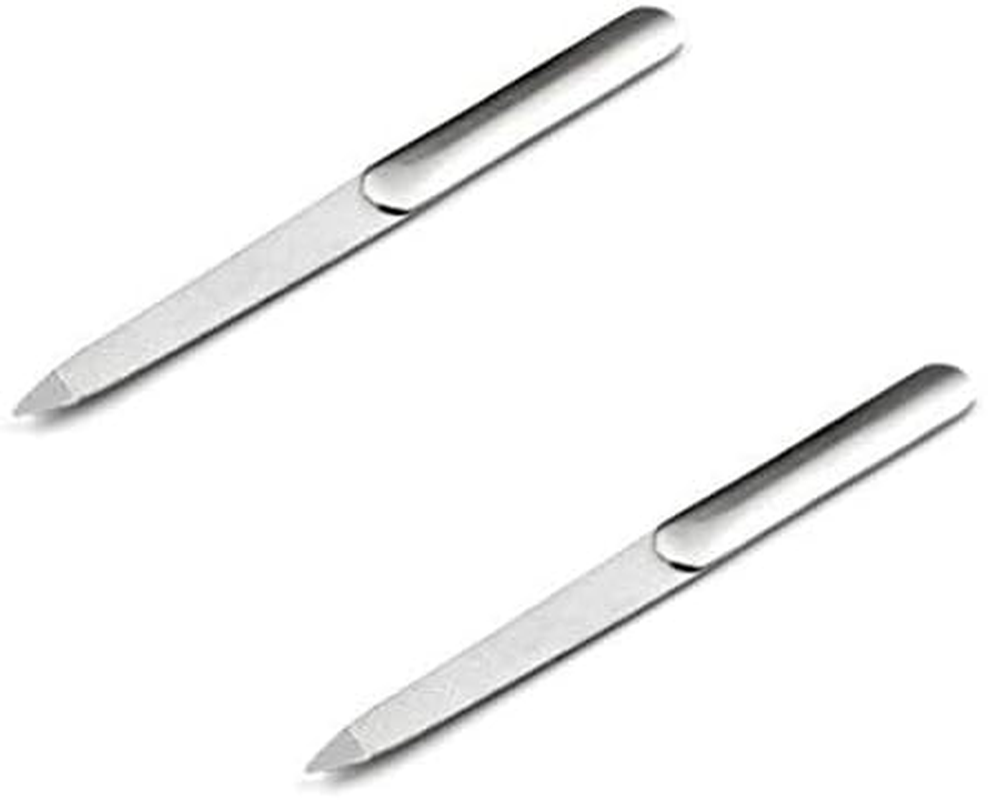 2Pcs Stainless Steel Nail File Professional Double Sides Washable for Acrylic Nails for Nail Art DIY or Nail image number 2