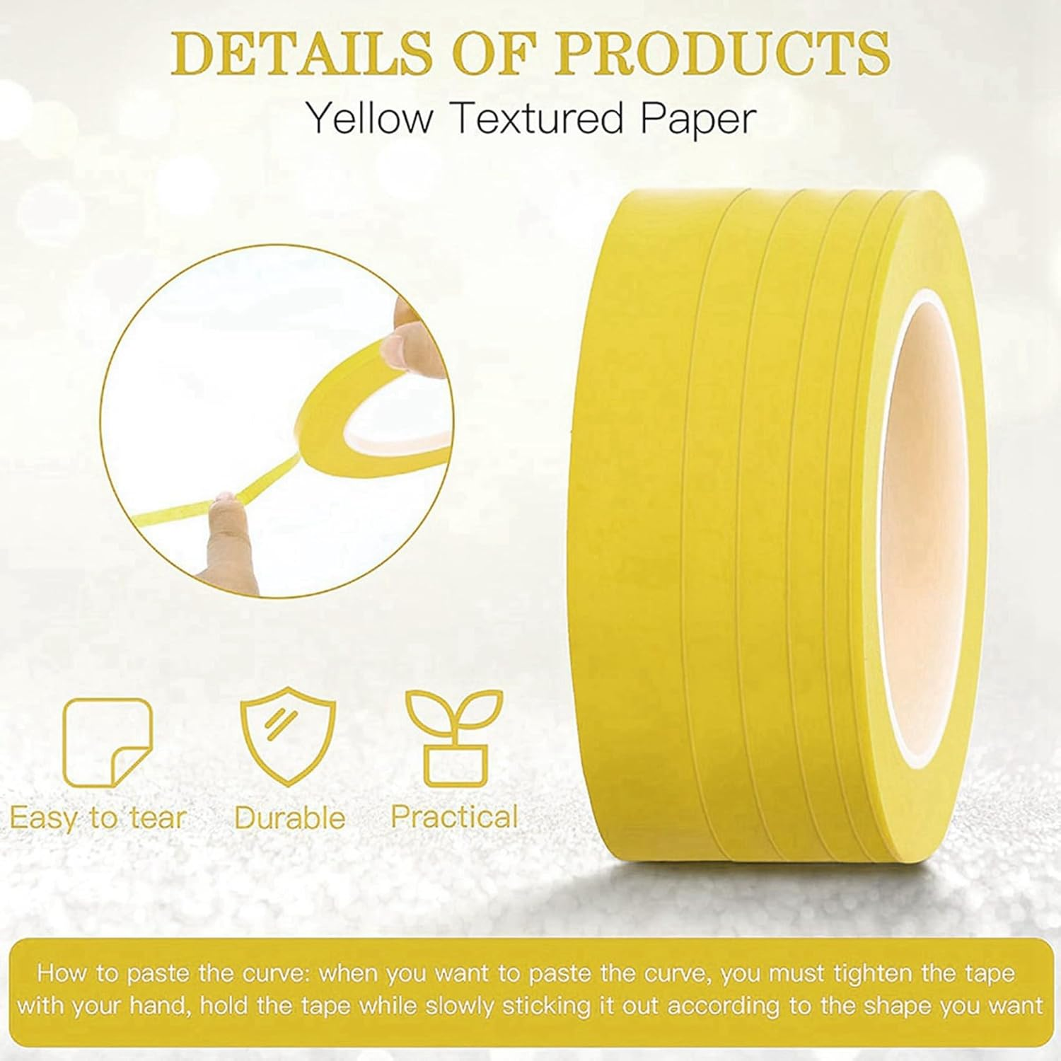 24 Rolls Fine Line Tape 1/16,7/10,1/8,1/4,1/2,3/4 Inch X 55Yard, Fineline Masking Tape, Painters Automotive Masking Tape image number 3