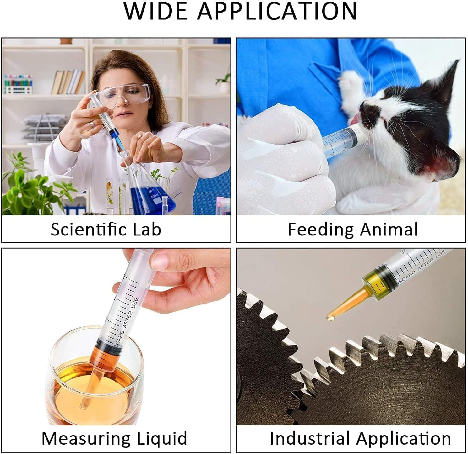 100Ml Syringe with 31.5 Inch Plastic Tube for Glue Dispensing, Scientific Laboratory, Watering, Filtration, Pet Feeding(2 PCS) image number 1