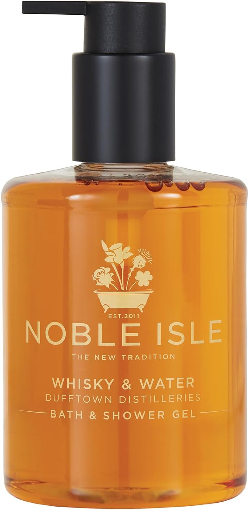 Noble Isle Whiskey & Water Bath & Shower Gel | Luxury Mens Body Wash with Fine British Fragrance Oils | Vegan Body Wash & Paraben Free Body Wash (8.45 Oz)