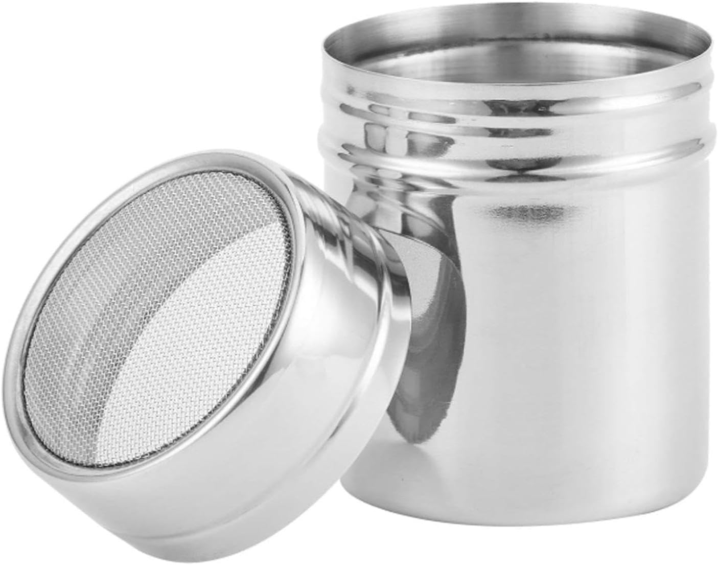 Fine Mesh Shaker,Stainless Steel Mesh Shaker Powder Cans,Coffee Sifter Icing Sugar Powder Cocoa Flour Chocolate Coffee Sifter Sprinkler Dredgers for Kitchen Baking Cooking