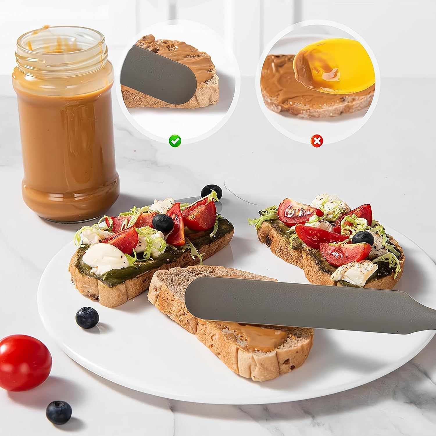 REGODI Silicone Jar Spatula 9.5In - Heat-Resistant Non-Stick Stirring Stick for Mixing Icing, Scraping Cream, Jam,Kitchen Baking Cooking Stirring Tools image number 6