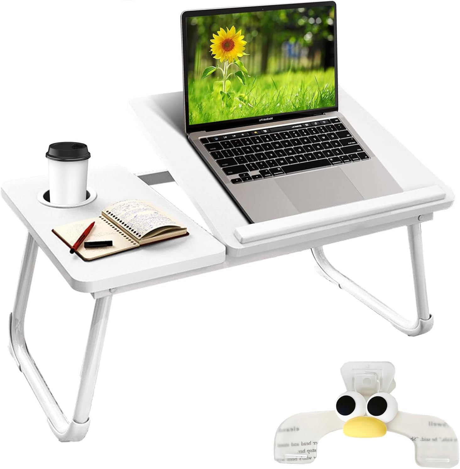 Laptop Desk for Bed or Couch,Laptop Stand for Bed,Foldable Relaxing - Area Work Surface for Portable Electronic Device and Writing (White)
