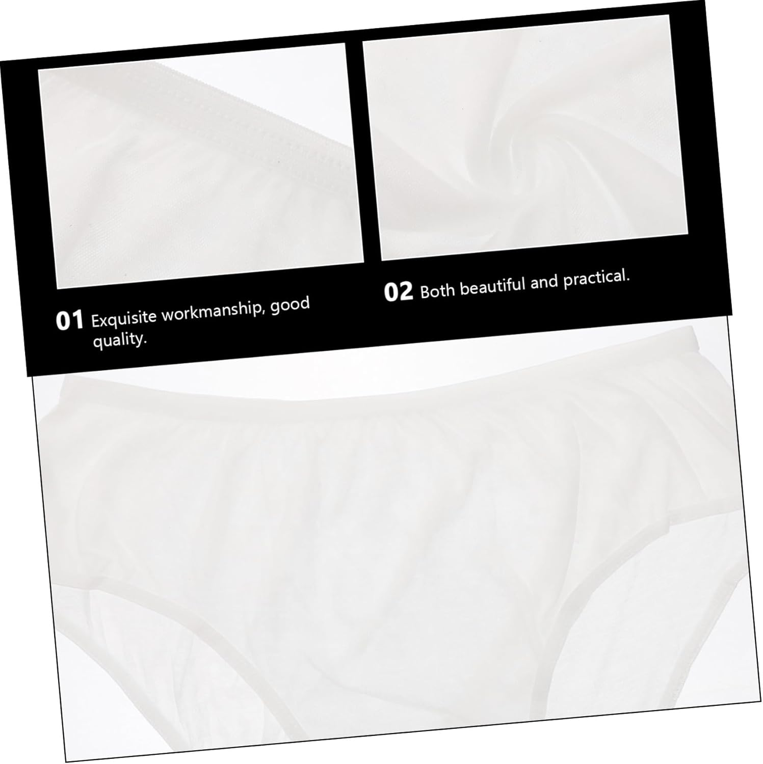 Abaodam 4Pcs Disposable Maternity Underwear XXL Breathable Supple Postpartum Pants for Pregnant Women Travel Menstrual Use White image number 2