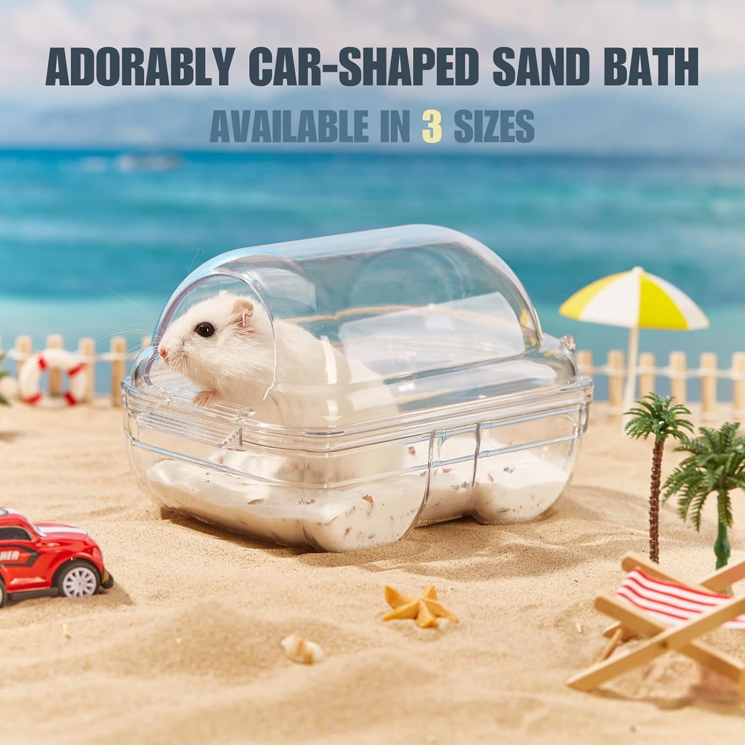 TOKAYIFE Hamster Sand Bath, Hamster Toilet, Hamster Sand Bathroom, Container Small Animal Sauna Sandpit for Syrian Dwarf Hamster Gerbil Rat Chipmunk (M (6.9 * 4.3 * 4.1 Inch)) image number 2