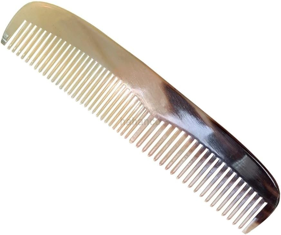 Dual-Toothed African Horn Comb &ndash; Handmade, Natural Hair Therapy & Eco-Friendly Size XL - 19Cm image number 1