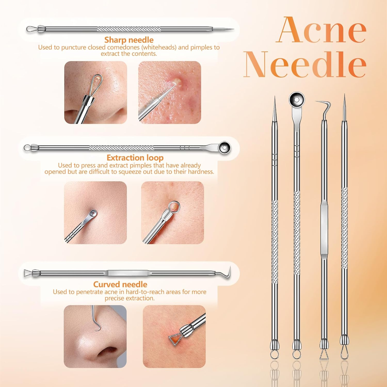 Blackhead Remover Vacuum Pore Extractor - Face Blackhead Extractor Pimple Extractor Skin Tag Remover Tool Pore Cleaner with USB Charge 4 Modes 5 Suction Heads image number 3