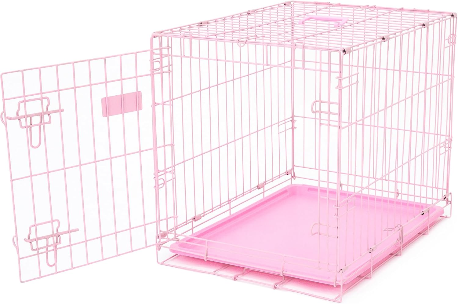 Carlson Pink Secure and Compact Single Door Metal Dog Crate, Small image number 6
